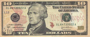 10 Dollar US Banknote