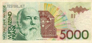 BEF 5000 Frank Banknote