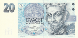 20 Czech Republic CZK Kc Koruna Banknote