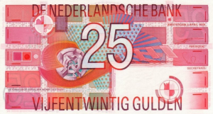 25 NLG Dutch Guilder Banknote