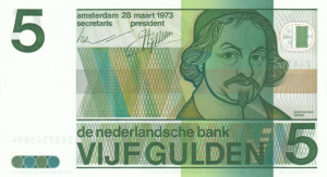 5 NLG Dutch Guilder Banknote