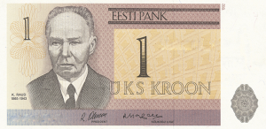 1 Estonian Kroon EEK Banknote