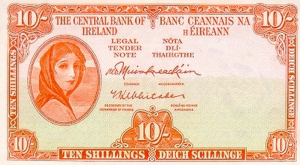 10 Shillings Irish IEP Banknote