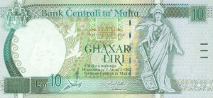 10 Lira MLT Banknote