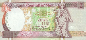 2 Lira MLT Banknote