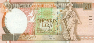 20 Lira MLT Banknote