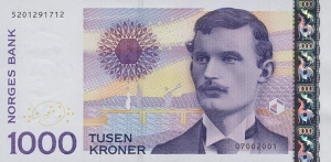 1000 Norwegian Kroner NOK Banknote